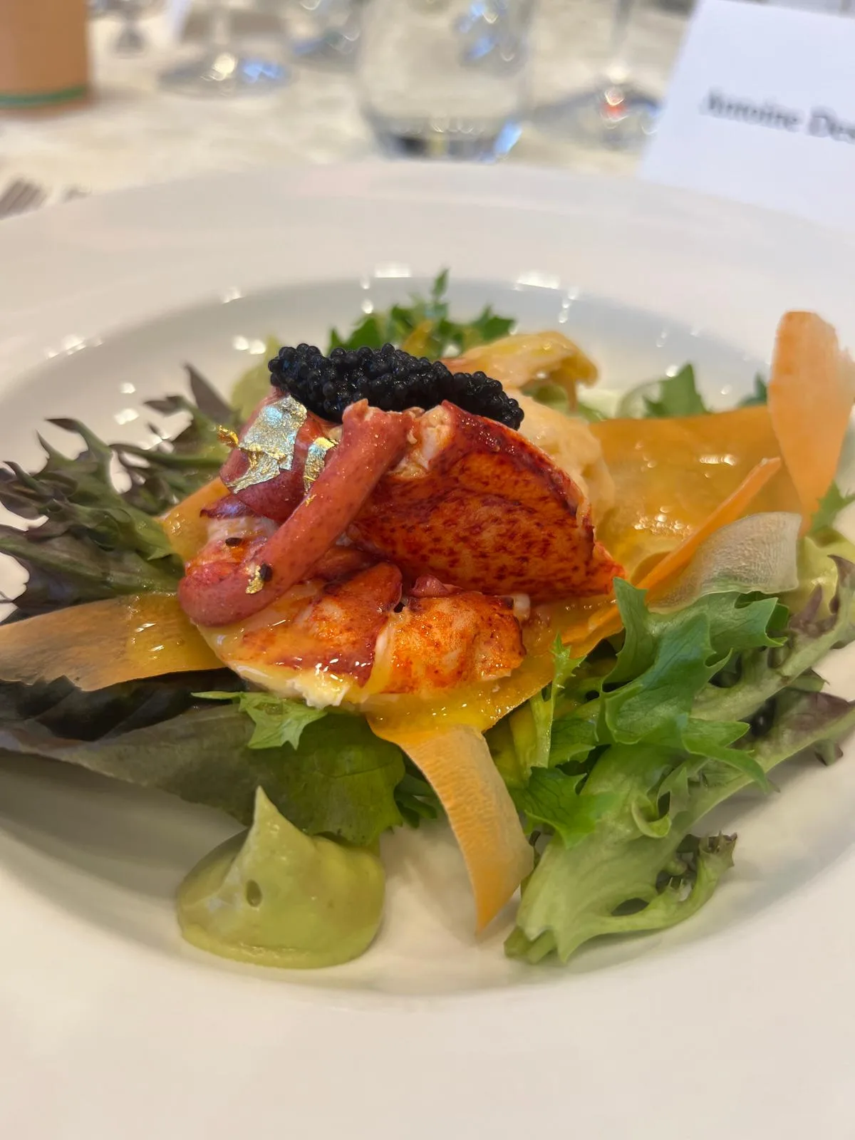 Butter-poached lobster with caviar, paired with the Grgich Hills Chardonnay