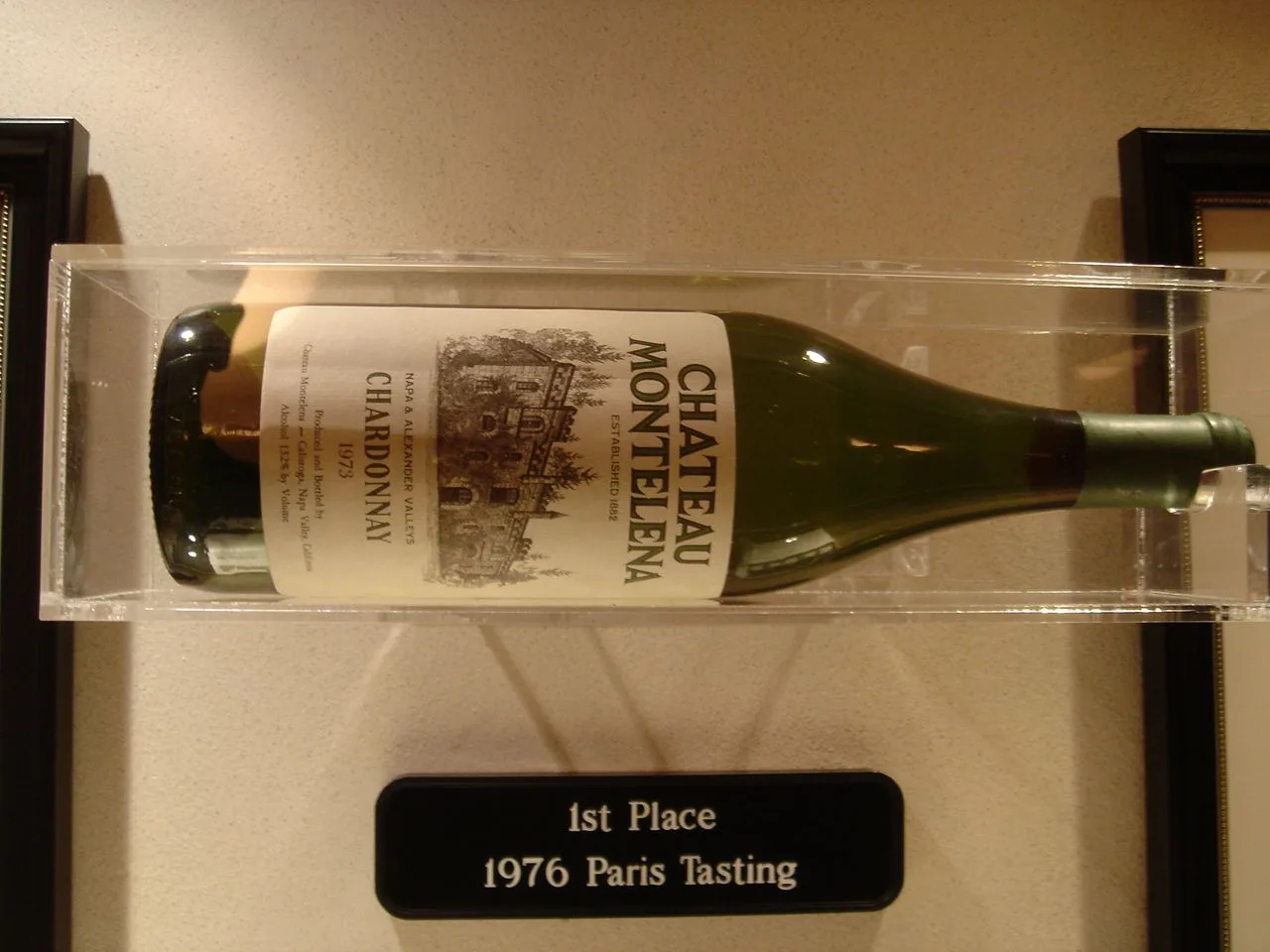 The winning 1973 Chateau Montelena Chardonnay bottle