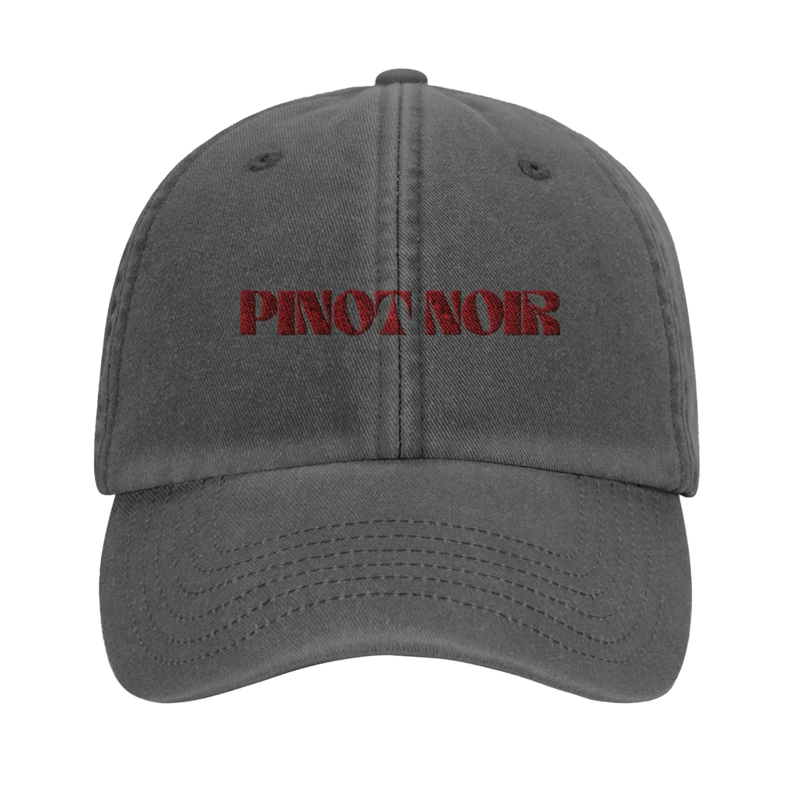Embroidered Pinot Noir cap, Vintage Black colorway