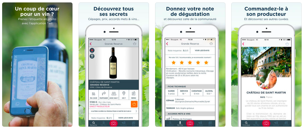 Application sur le vin : TWIL